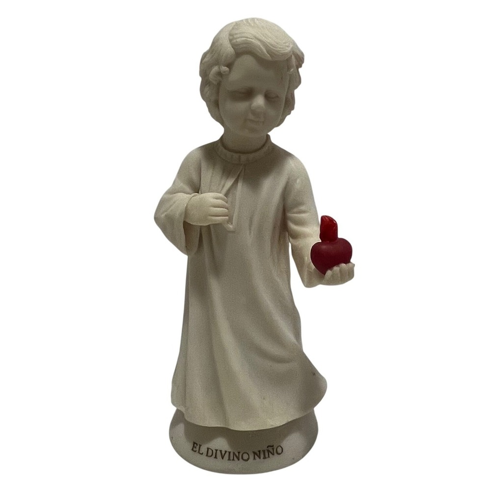 El Divino Nino Divine Child Infant Jesus Statue Holding Heart Mother Angelica 8"